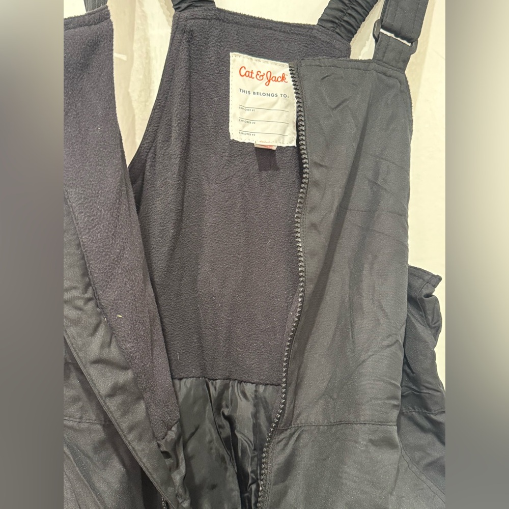 Youth Black Snow Bib Overalls - Picture 7 of 8